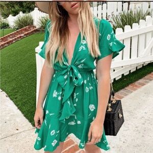 Kivari tie front mini dress